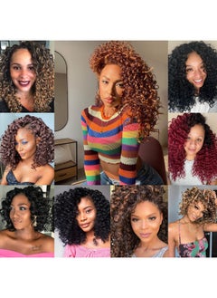 LOSMOEER Ocean Wave Crochet Hair 8 Inch 8 Packs Deep Wave Crochet Hair For Women Short Curly Crochet Braids Pre Looped Beach Curl Hair Extensions (T1Bgray)  - Image 5