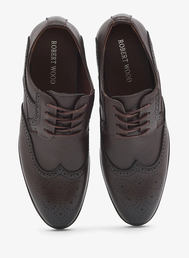 Robert Wood  Wing Cap Brogue Formal Lace Ups for Men | Best Price UAE