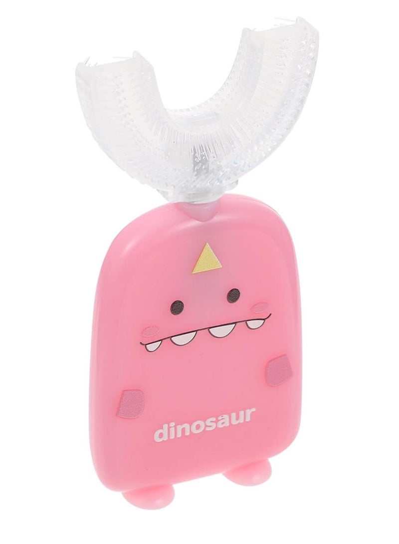 كابتن تيك فرشاة أسنان للأطفال على شكل حرف U، فرشاة أسنان يدوية لطيفة للتدريب، 360 درجة، تصميم لتنظيف الأسنان عن طريق الفم، رأس فرشاة من السيليكون الناعم بدرجة الطعام للأطفال من سن 2 إلى 6 سنوات - Image 1