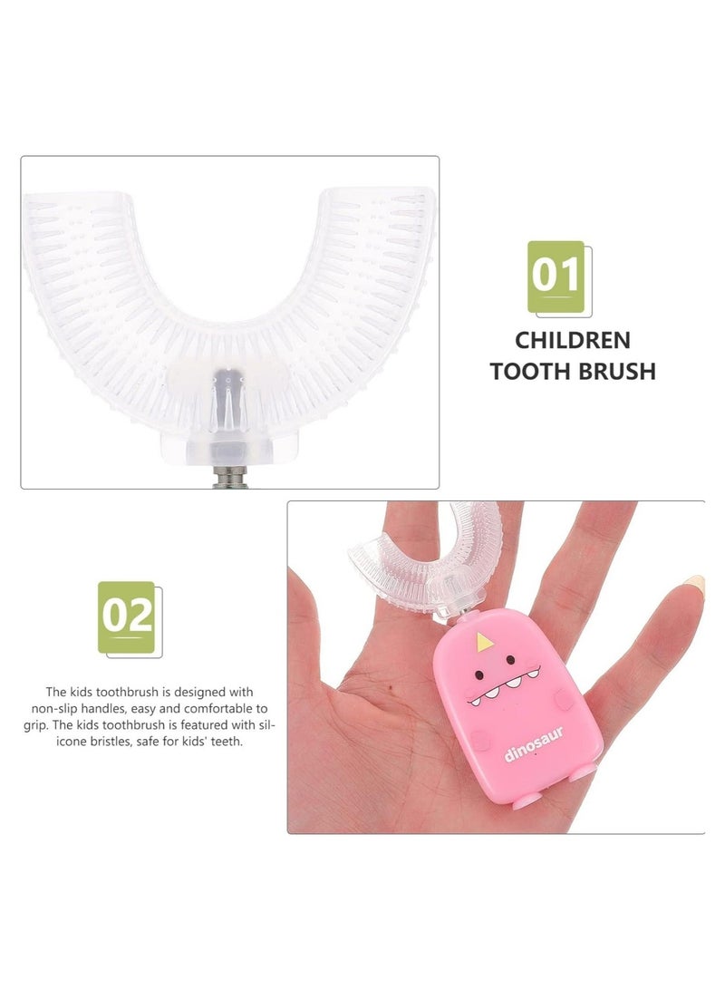 كابتن تيك فرشاة أسنان للأطفال على شكل حرف U، فرشاة أسنان يدوية لطيفة للتدريب، 360 درجة، تصميم لتنظيف الأسنان عن طريق الفم، رأس فرشاة من السيليكون الناعم بدرجة الطعام للأطفال من سن 2 إلى 6 سنوات - Image 3