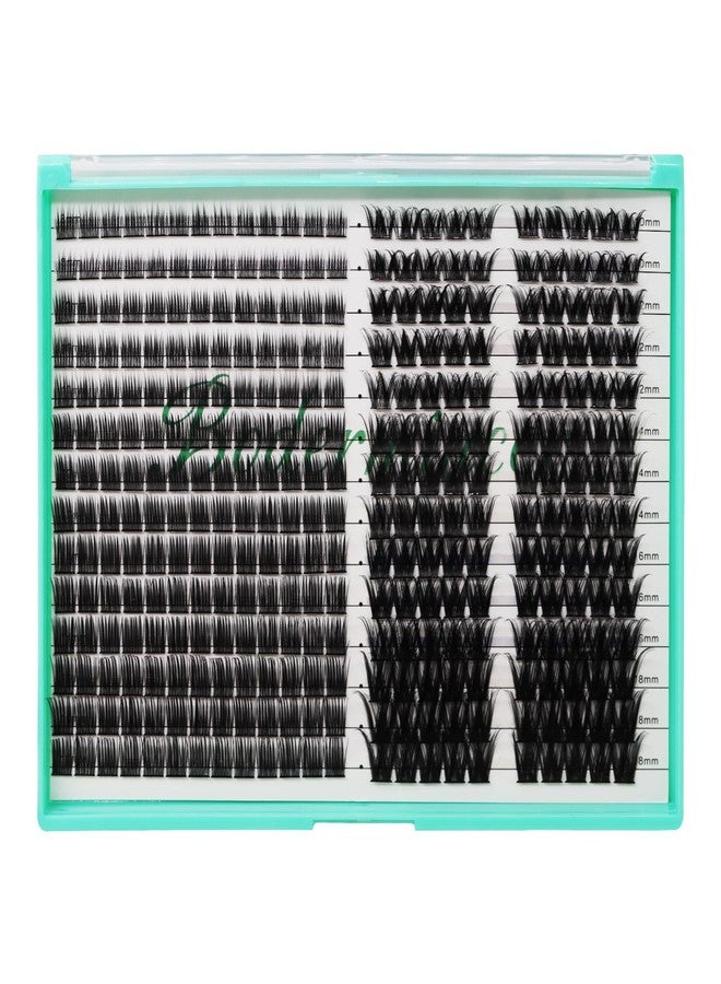 Bodermincer 322 Clusters D Curl Lash Clusters 182pcs 8-10-12-14-16mm +140pcs 10-12-14-16-18mm Mixed Individual Lashes Cluster Eyelash Extensions DIY at Home Reusable Soft Comfortable Wispy Lashes (L 8-10-12-14-16mm+R-10-12-14-16-18mm Mixed) - Image 1