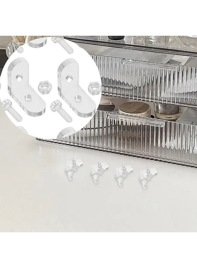 8pcs Transparent L Shaped Corner Brackets Wall Mounted Support Connectors - Image 4