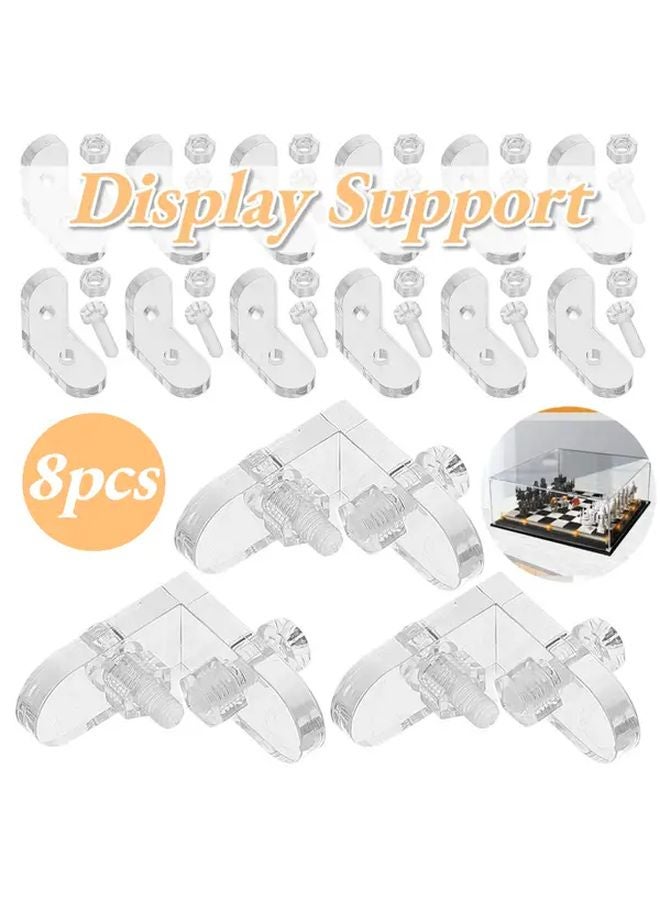 8pcs Transparent L Shaped Corner Brackets Wall Mounted Support Connectors - Image 2