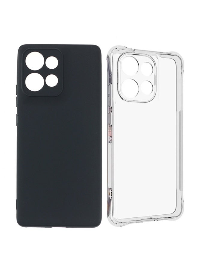 SanHu for Motorola Edge 50 5G 2-In-1 Thin Soft Case Cover, Anti Drop Protection, Anti Fingerprint, Durable, Easy To Clean And Install, Frosted Protective Case+Transparent Four Corner Anti Drop Protective Case - Image 1