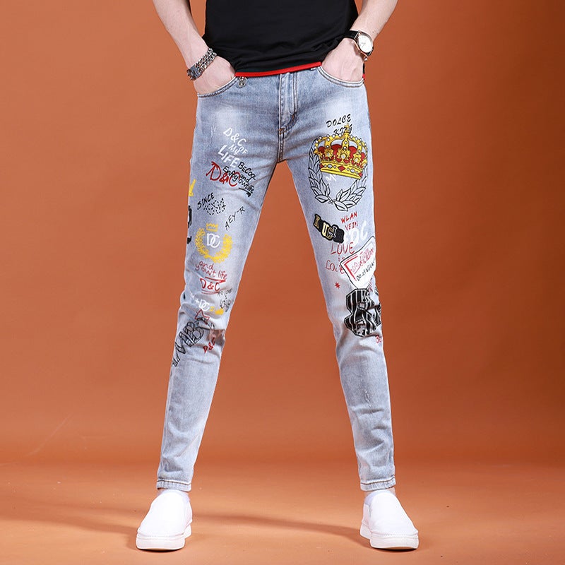 Unisex Classic Denim Jeans Loose Fit Daily Outdoor Wear - Image 1