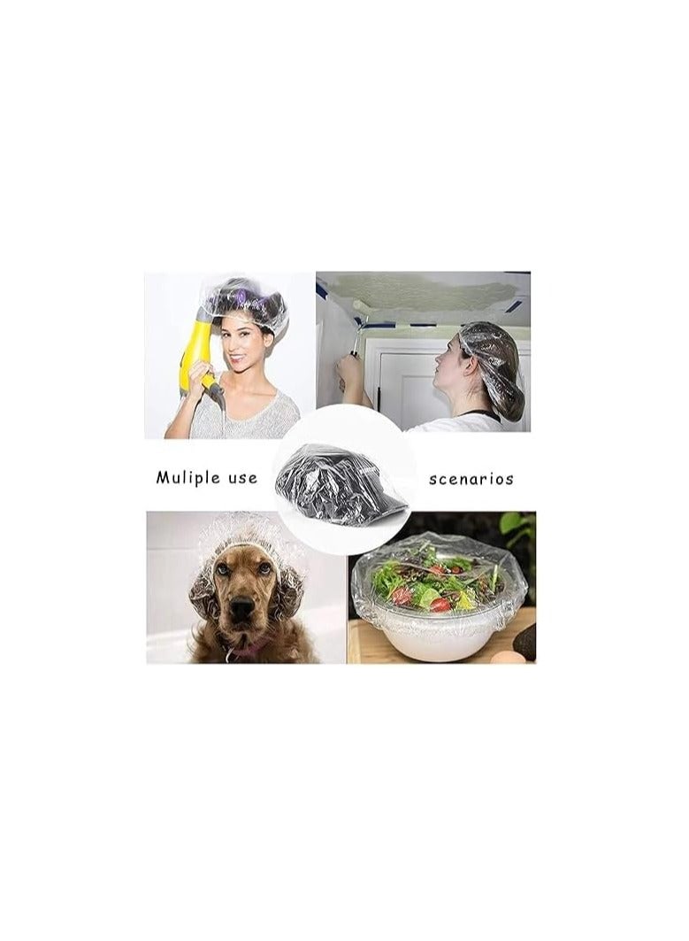 Shower Caps Multi-Purpose Thickening Elastic Bath Cap Plastic Waterproof Clear Shower Caps Bath Shower Hair Caps Women Salons, Hair Treatment, Beauty Parlors, Spa,Home Use (Transparent, Pack of 200) - Image 3