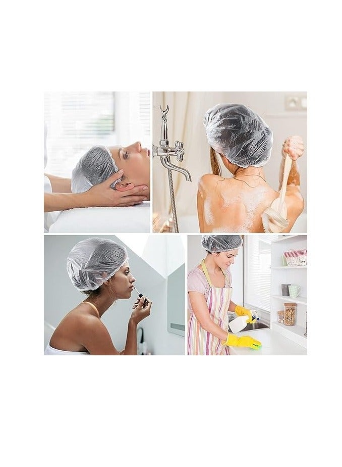 Shower Caps Multi-Purpose Thickening Elastic Bath Cap Plastic Waterproof Clear Shower Caps Bath Shower Hair Caps Women Salons, Hair Treatment, Beauty Parlors, Spa,Home Use (Transparent, Pack of 200) - Image 5