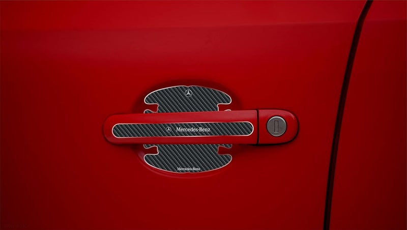 BIG FLAG 3D Gel Type Car Door Carbon Fiber Handle Cup and Handle Stripe Scratch Guard Sticker Universal for Specific Brand (Pack of 8) (3DDRSTCFSQVAR) (BENsZ) - Image 3