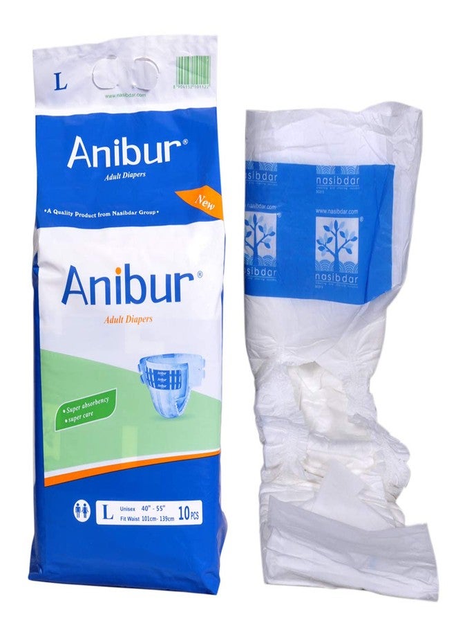 ANIBUR Adult Diaper Large Tape Style | Unisex Overnight Incontinence Care | Side Tab Closure | 101-139cm|40-55" Waist | 10 Units | Economy Pack|Wetness Indicator - Image 4