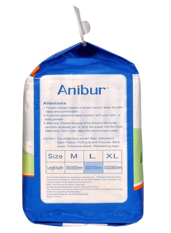 ANIBUR Adult Diaper Large Tape Style | Unisex Overnight Incontinence Care | Side Tab Closure | 101-139cm|40-55" Waist | 10 Units | Economy Pack|Wetness Indicator - Image 2