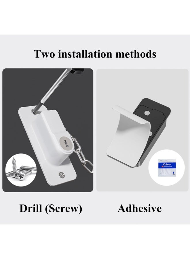 Bukela Child Proof Door Lock, Door Locks for Kids safety & Cat Door Latch, for Fridge Lock, Cabinet Locks, Window Locks and Baby Proofing, Strong non-marking Adhesive No Drilling (Black, 2 Pack) - Image 2