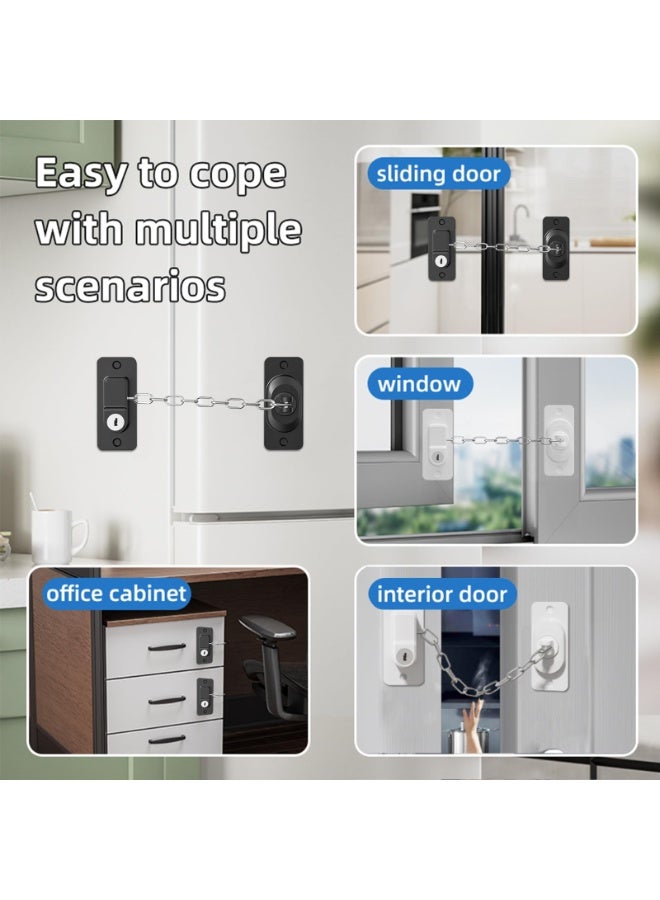 Bukela Child Proof Door Lock, Door Locks for Kids safety & Cat Door Latch, for Fridge Lock, Cabinet Locks, Window Locks and Baby Proofing, Strong non-marking Adhesive No Drilling (Black, 2 Pack) - Image 5