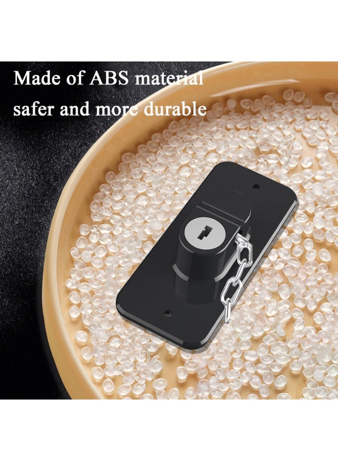 Bukela Child Proof Door Lock, Door Locks for Kids safety & Cat Door Latch, for Fridge Lock, Cabinet Locks, Window Locks and Baby Proofing, Strong non-marking Adhesive No Drilling (Black, 2 Pack) - Image 3