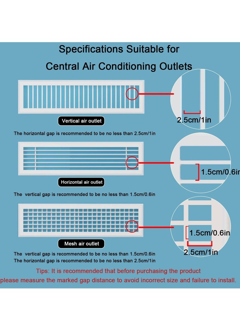 Generic - 4 Pcs Freestanding Air Vent Deflector, Adjustable Wind Direction, Ceiling Register Vent Deflector, Air Conditioner and AC Air Deflector, Suitable for Central Air Conditioning - Image 1