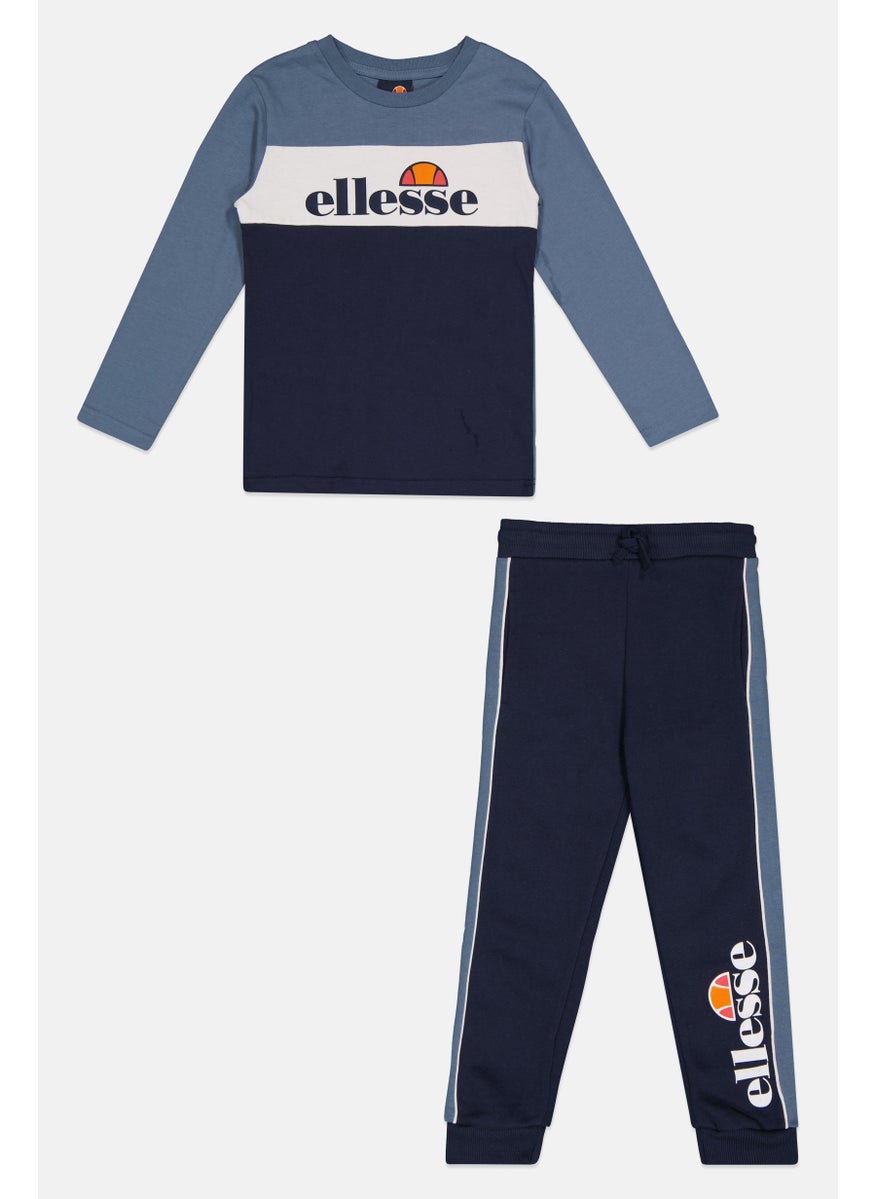 Ellesse Kids Boy 3 Pcs Sportswear Fit Top And Sweatpants Set, Navy  - Image 5