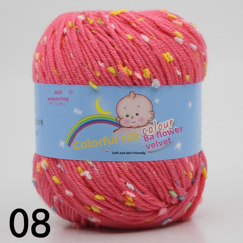 Multicolor Chunky Hand-Knit Yarn for DIY Sweaters 08 West pastel dot B 