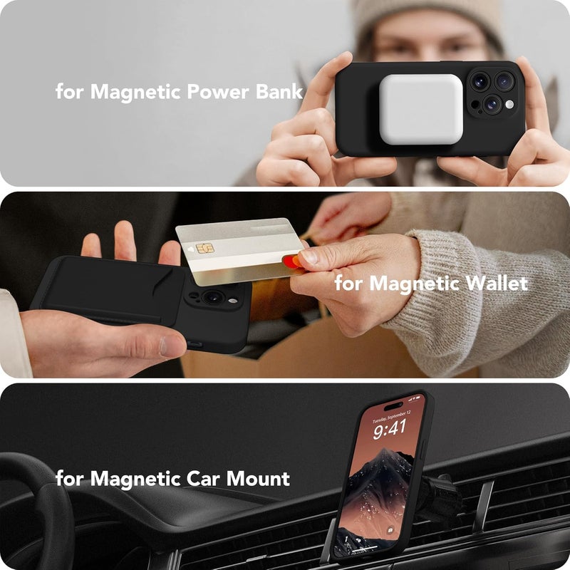 SUYDANBOX Magnetic for iPhone 13 Pro Max Case, Compatible with MagSafe, [Full Camera Protection][Screen Protector] Silicone Shockproof Protective Phone Case for iPhone 13 Pro Max 6.7", Black - Image 5