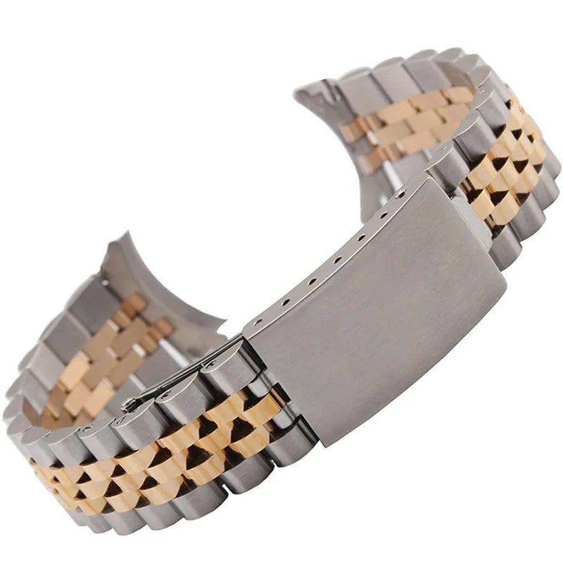 Bluejw Luxury 304 Stainless Steel Watch Strap – Seven Beads Solid Metal Replacement Band for Watches, Fits 14/16/18/20/21/22/24/25/26mm - Image 4