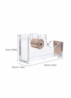 KASTWAVE Acrylic Tape Dispenser Tape Dispenser Seat Desktop Tape Cutter Non- Skid Base for Home Office  - Image 2