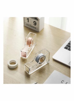 KASTWAVE Acrylic Tape Dispenser Tape Dispenser Seat Desktop Tape Cutter Non- Skid Base for Home Office  - Image 4