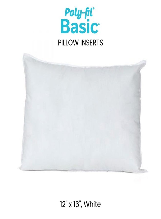 Fairfield Poly-Fil Basic Inserts Ideal, Travel Pillows, and Home Decor, Zippered, Non-Woven Cover, Spot Clean, Rectangle, 12" X 16", White - Image 2