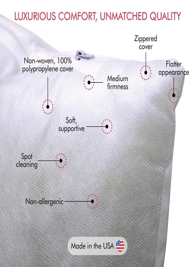 Fairfield Poly-Fil Basic Inserts Ideal, Travel Pillows, and Home Decor, Zippered, Non-Woven Cover, Spot Clean, Rectangle, 12" X 16", White - Image 5