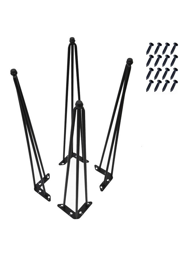 Home Soft Things Home Soft Things Hairpin Metal Table Legs 30 Inch Legs for Furniture Coffee Bench Dining End Industrial Table Desk Set of 4 with Screws Adjustable Cushion Black Floor Protectors, 30"  - Image 1