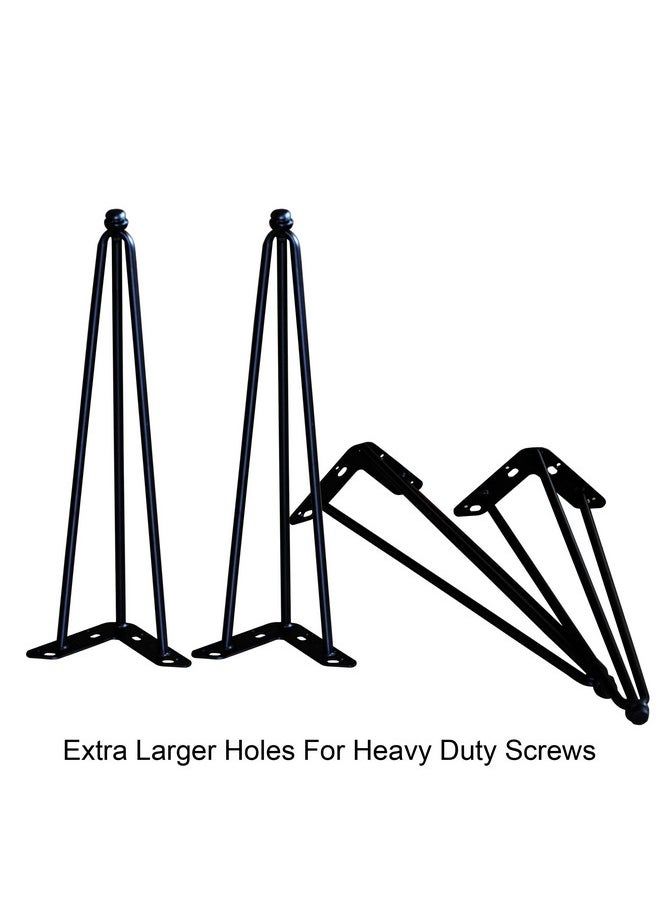 Home Soft Things Home Soft Things Hairpin Metal Table Legs 30 Inch Legs for Furniture Coffee Bench Dining End Industrial Table Desk Set of 4 with Screws Adjustable Cushion Black Floor Protectors, 30"  - Image 5