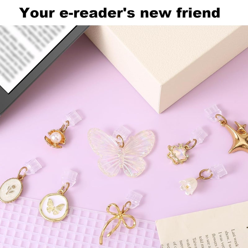 BdelrinQue 8 قطع سدادة مضادة للغبار نوع C، غطاء غبار على شكل فراشة لحماية منفذ USB C، مجموعة سدادات غبار نوع C للعناية بالجهاز، السفر والهدايا - Image 3