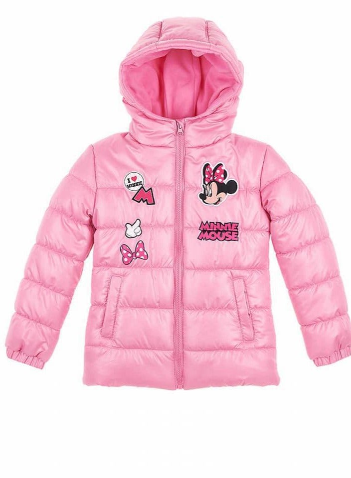 ميني ماوس جاكيت ديزني ميني ماوس وردي مبطن بغطاء رأس للبنات. من إنتاج كيدز تي في. - Image 1