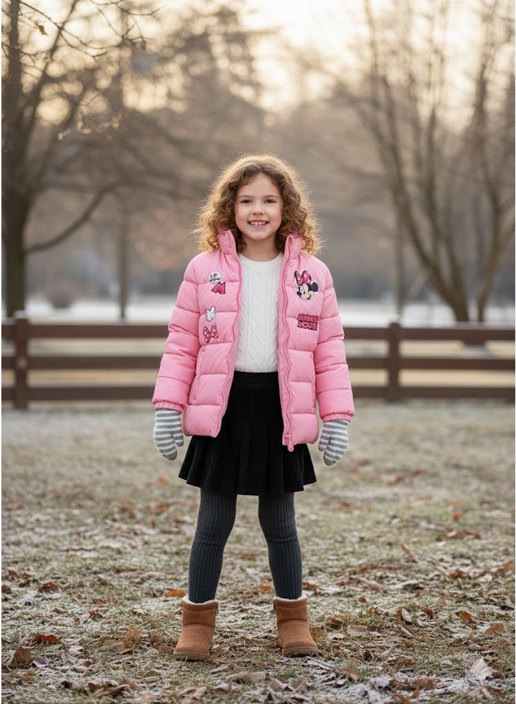 ميني ماوس جاكيت ديزني ميني ماوس وردي مبطن بغطاء رأس للبنات. من إنتاج كيدز تي في. - Image 4