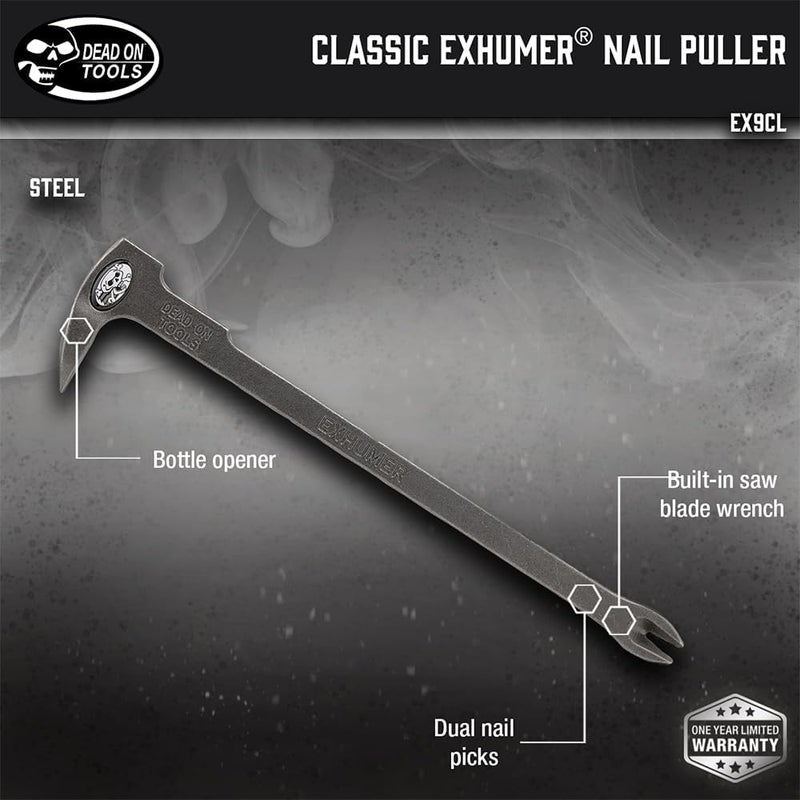Dead On Tools EX9CL 10-5/8-Inch Exhumer Nail Puller, Silver - Image 1
