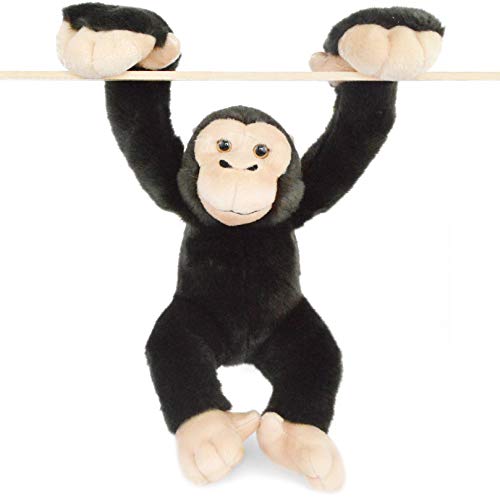 TigerHart Chance The Chimpanzee 14 Inch with Hanging Arms Outstretched Large Hanging Monkey Chimp Stuffed Animal Plush Ape - Image 1