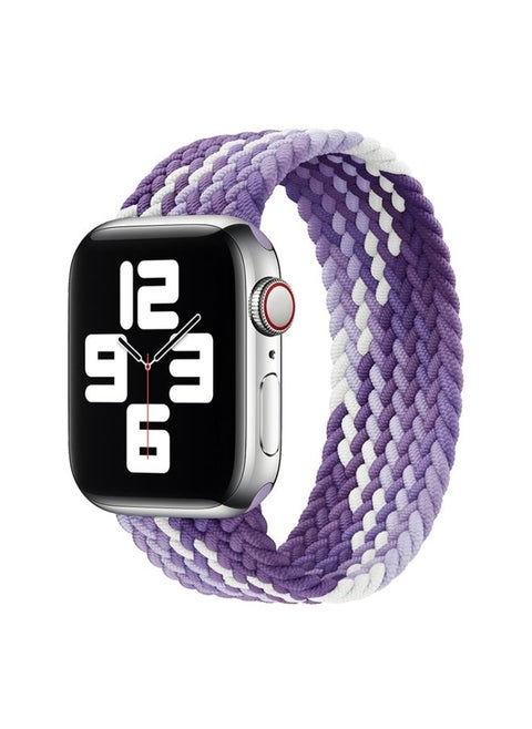 Replacement Strap Single Loop Weaving Nylon Watch Band, Size: L 165mm For Apple Watch Ultra 49mm&Watch Ultra 2 49mm / Series 9&8&7 45mm / SE 3&SE 2&6&SE&5&4 44mm / 3&2&1 42mm Grape Purple