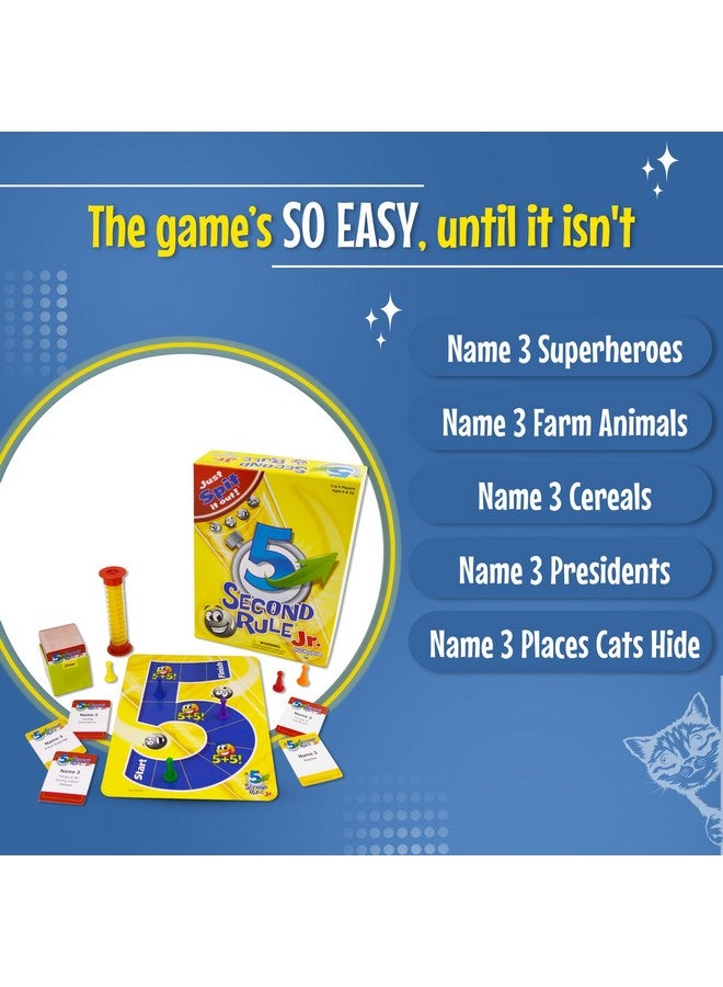 5 Second Rule Game Jr. - Simple Questions Card Game for Family Fun, Party, Kids, Travel, Game Night & Sleepovers - Think Fast and Shout Out Answers - For Ages 6+ - Image 3