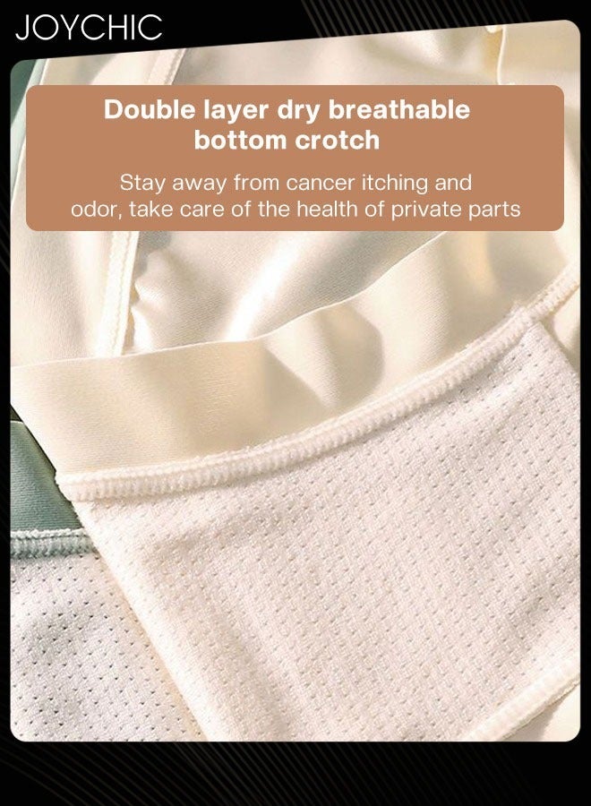 Joychic 6 عبوات نسائية من السراويل الداخلية عالية الخصر المريحة المضادة للبكتيريا من الساتان بدون آثار للنساء ملابس مسائية متعددة الألوان - Image 4