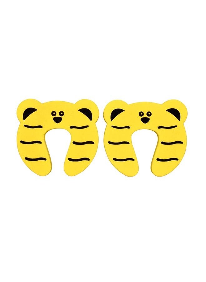 The Little Lookers 2 Pc Multipurpose Finger Door Closet Protector Safety Finger Pinch Guard Stopper Accidental Door Lock Protection For Kids Babies Children (Tiger Pack Of 2)  - Image 2