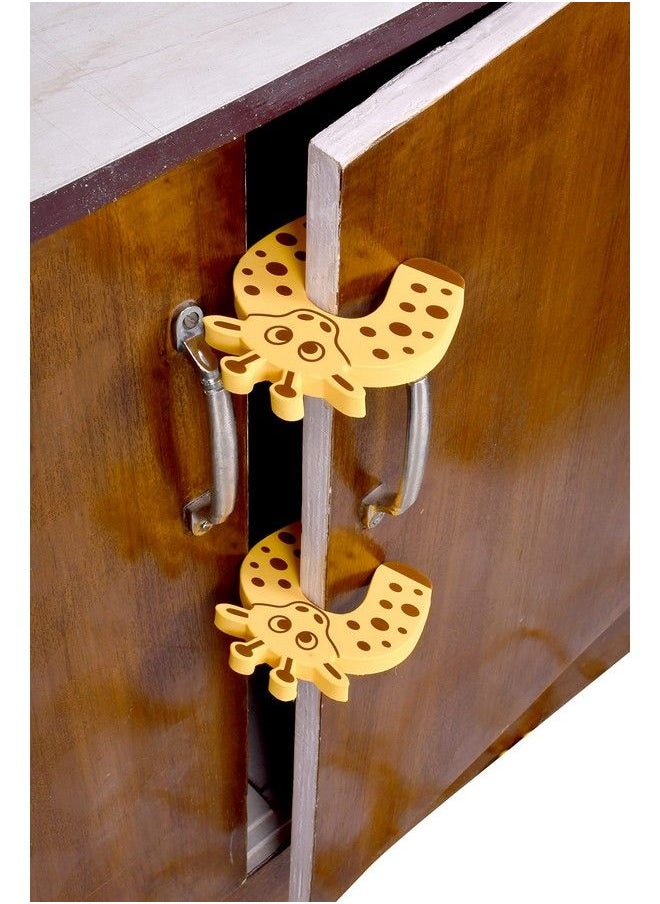 The Little Lookers 2 Pc Multipurpose Finger Door Closet Protector Safety Finger Pinch Guard Stopper Accidental Door Lock Protection For Kids Babies Children (Tiger Pack Of 2)  - Image 5