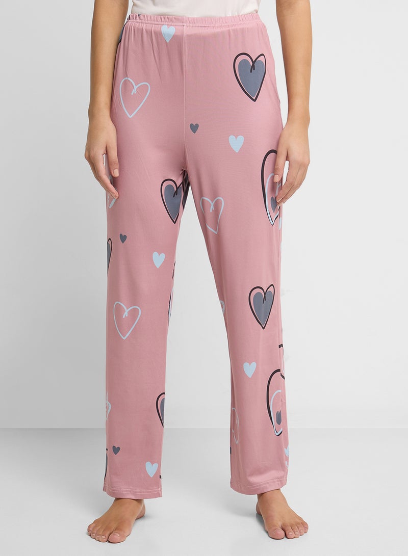 Ginger Heart Print T-Shirt & Pyjama Set  - Image 4