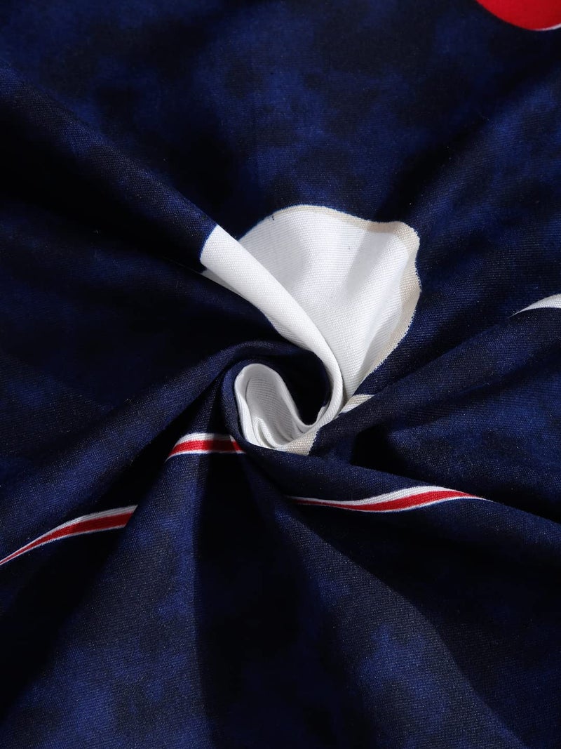 Fashion String 144 TC Microfibre Dark Blue Double Bedsheet with 2 Pillow Covers - Image 4