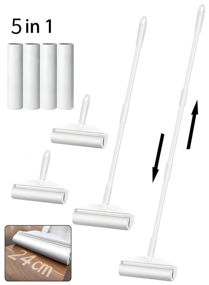Floor Lint Roller with 5 Refills | 9.45"（124cm*24cm） Extra Wide & Ultra Sticky | Long Handle Pet Hair Remover for Carpet, Couch, Bed & Hard Floors | Large-Surface Lint Remover Tool - Image 2