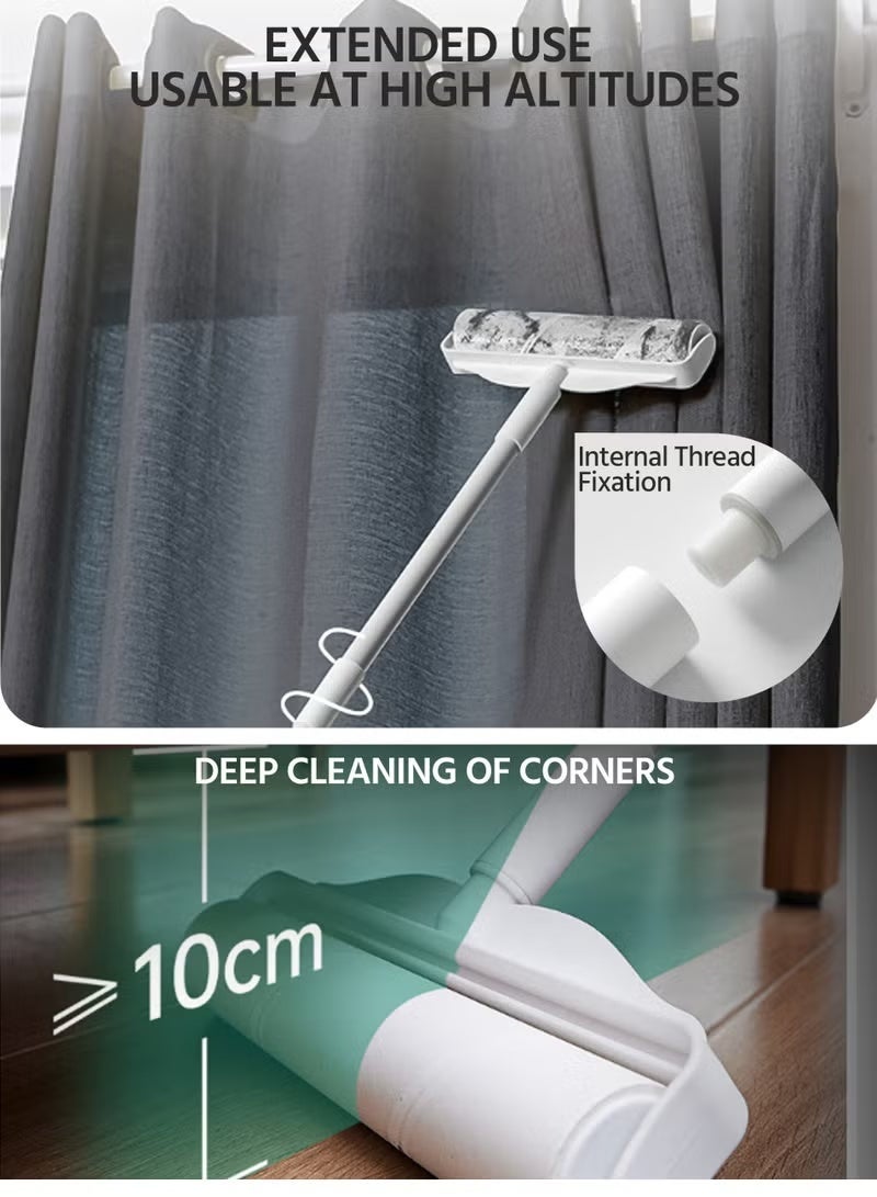 Floor Lint Roller with 5 Refills | 9.45"（124cm*24cm） Extra Wide & Ultra Sticky | Long Handle Pet Hair Remover for Carpet, Couch, Bed & Hard Floors | Large-Surface Lint Remover Tool - Image 5