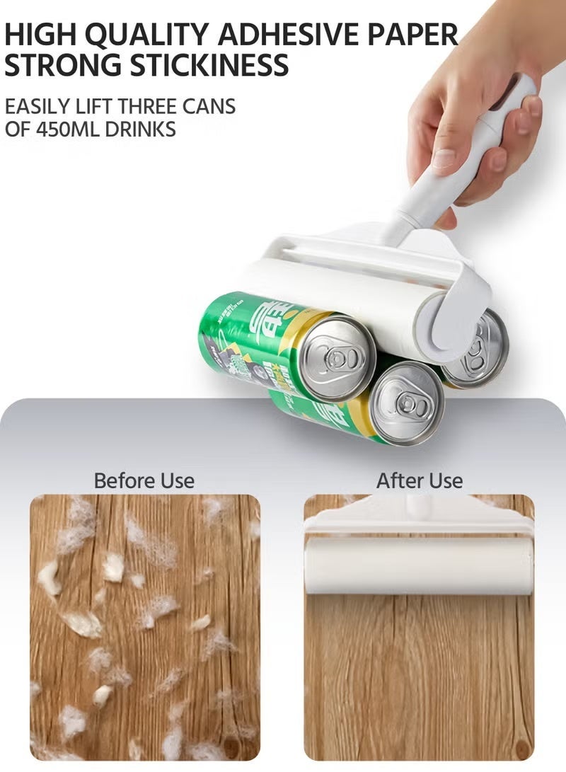 Floor Lint Roller with 5 Refills | 9.45"（124cm*24cm） Extra Wide & Ultra Sticky | Long Handle Pet Hair Remover for Carpet, Couch, Bed & Hard Floors | Large-Surface Lint Remover Tool - Image 4