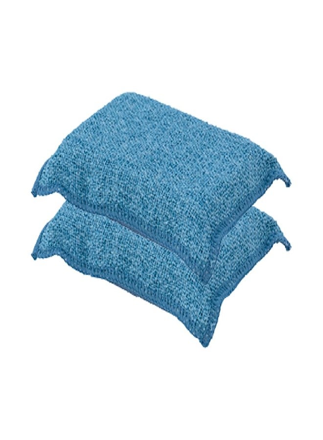 Superio Miracle Microfiber Scrubbing Sponge, Blue Extra Scrubbing Power Sponge for Kitchen, Sink, Pot, Pan and Dish Washing, Super Absorbent and Rapid Drying 2-Pack - Image 1