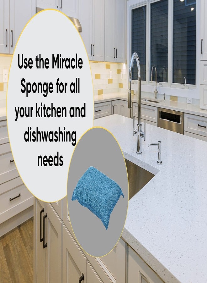Superio Miracle Microfiber Scrubbing Sponge, Blue Extra Scrubbing Power Sponge for Kitchen, Sink, Pot, Pan and Dish Washing, Super Absorbent and Rapid Drying 2-Pack - Image 4