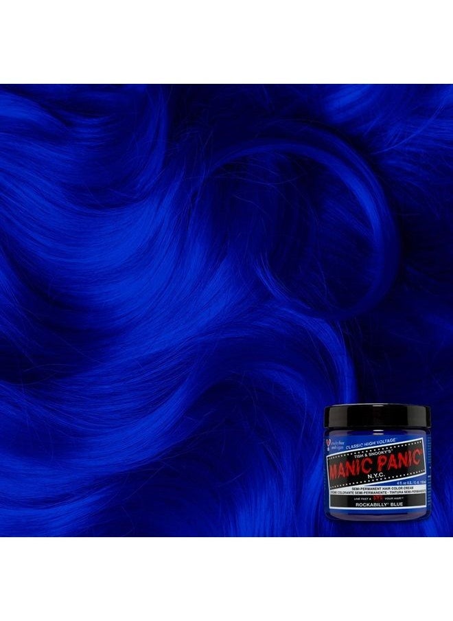 Manic Panic - Rockabilly Blue Hair Dye - Classic High Voltage - Semi Permanent True Neutral Blue Hair Color - Vegan, PPD And Ammonia Free (4oz) - Image 1