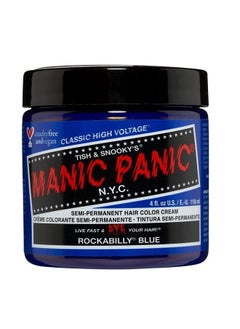 Rockabilly Blue Hair Dye - Classic High Voltage - Semi Permanent True Neutral Blue Hair Color - Vegan, PPD And Ammonia Free (4oz)