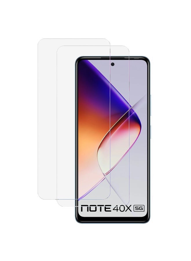 SanHu 2 Piece Pack for Infinix Note 40X 5G Screen Protector - Full Coverage Delicate Touch Tempered Glass Screen Protector for Infinix Note 40X 5G，Clear - Image 1