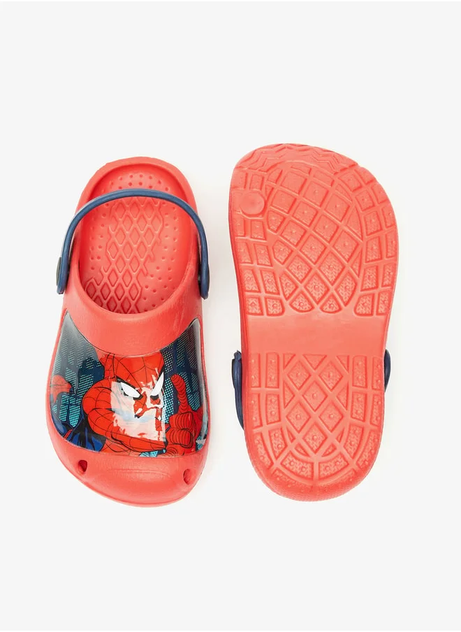 مارفل Boys Spider-Man Print Backstrap Clogs