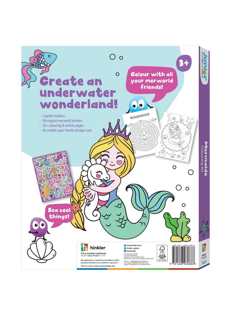 Hinkler Jr Kaleidoscope Colouring Kit – Mermaids Edition includes a 64-page colouring book with 5 pastel markers and 50 fun stickers, Magical Colouring Fun for Kids, Perfect Gift for Creative Play - Image 5